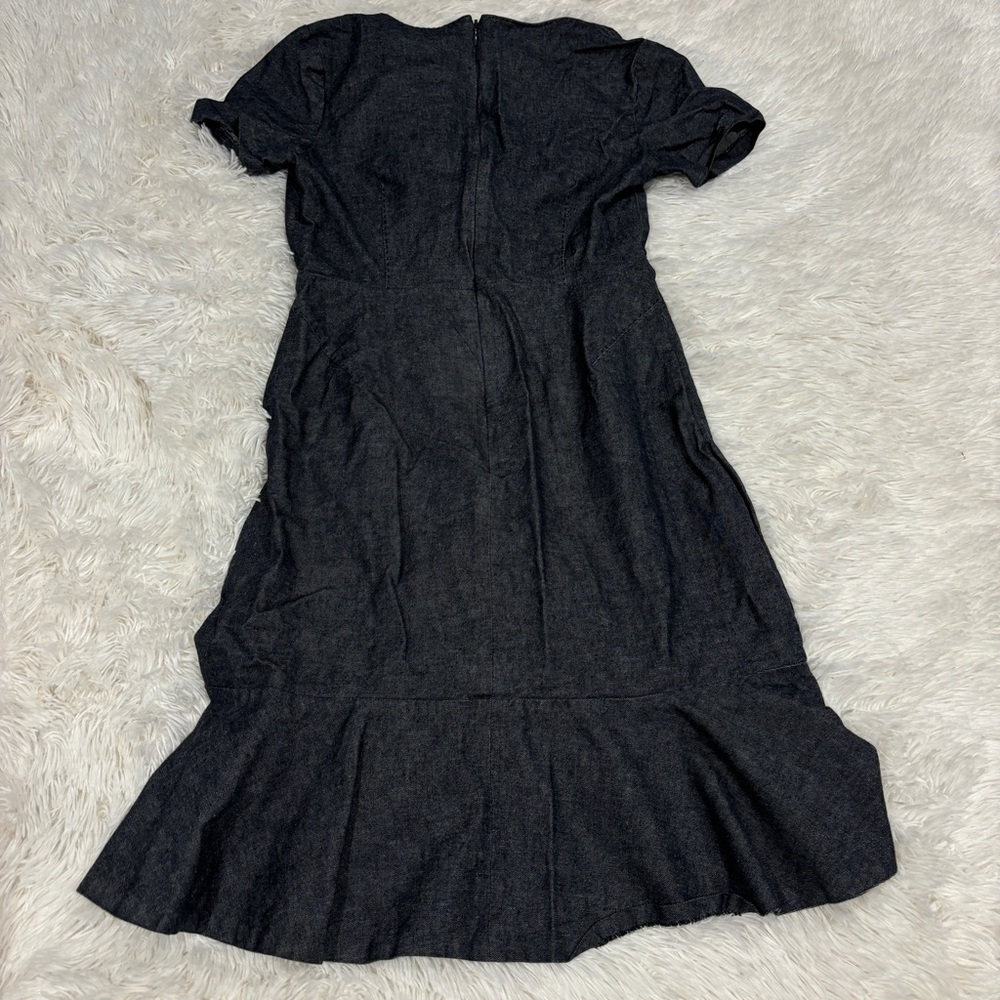 Banana Republic Blue Chambray Sheath Peplum Dress Size 4 - Picture 13 of 16